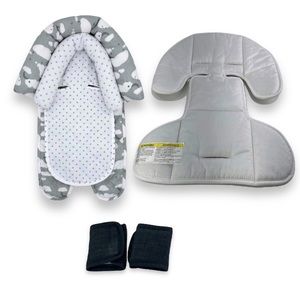 Duo Head Support Strap Cover Set For Car Seat Bouncer Stroller Liner